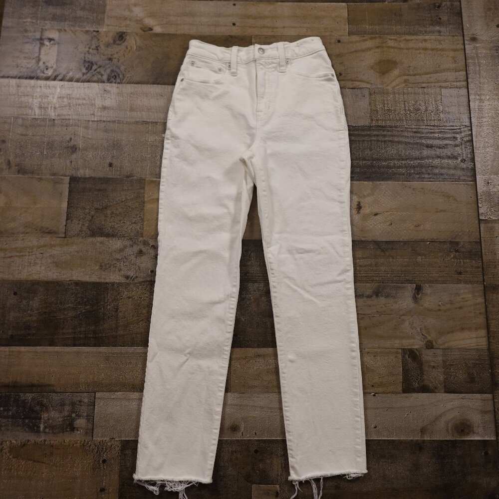Madewell Jeans The Perfect Vintage Jean Women's Size 25 White Raw Hem